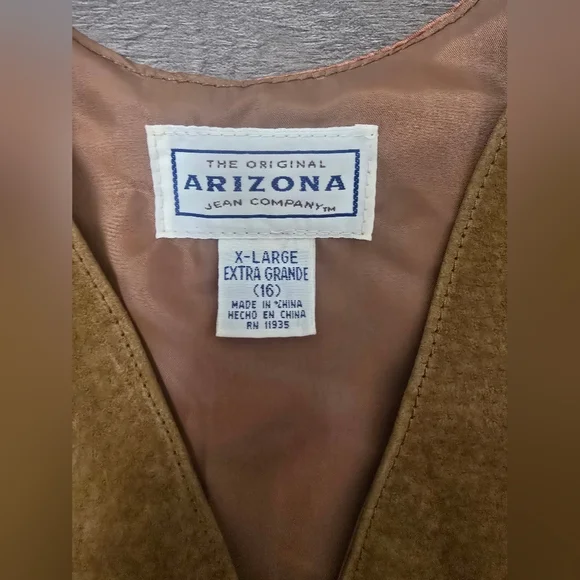 Arizone VTG 90's Leather Vest Silky Paisley Western Cowboy Farm Country Youth - Picture 2 of 8